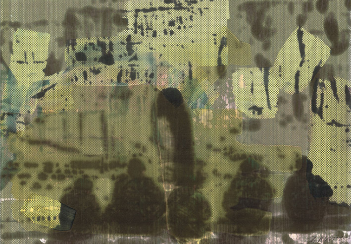 Angst vor der Höhle, 29x41 cm, Tusche auf Digitaldruck, 2017