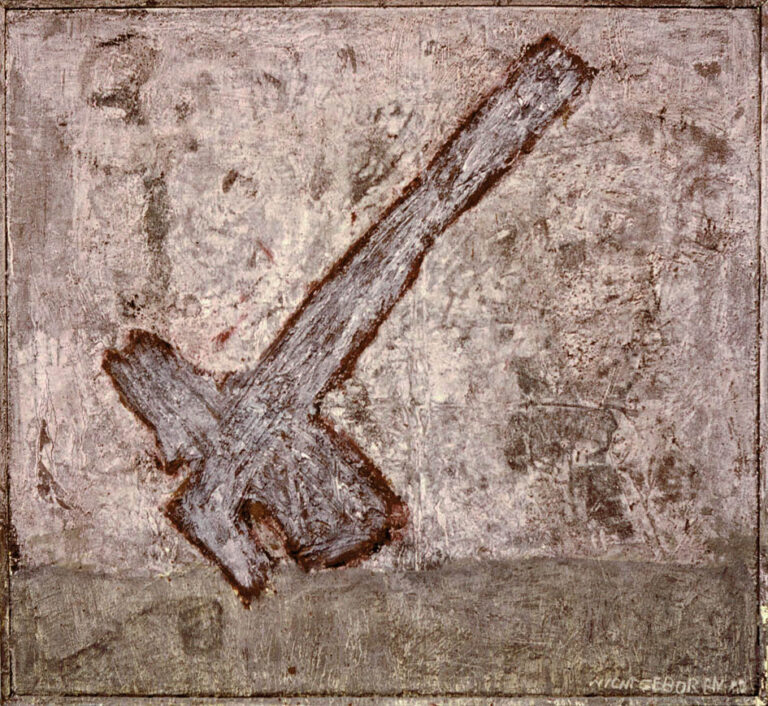 Axt, 1989, Emulsionsfarbe auf Leinwand, 70 x 80 cm