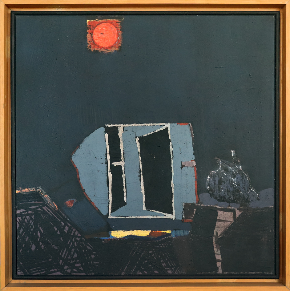 Blutmond, Emulsionsfarbe auf Leinwand-Pappe,60x60 cm 2020