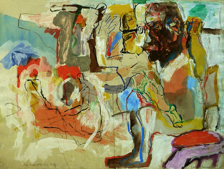 Die Bestrafung, 1986, Gouache (Arbeit auf Papier) 75 x 55 cm