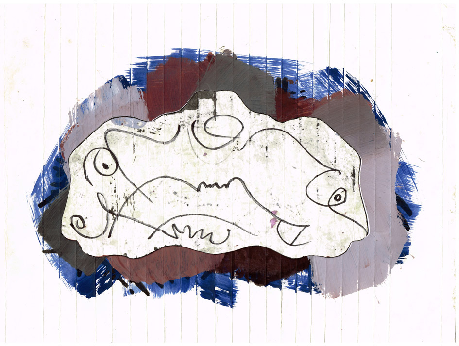 Dubistschuld, 29x38 cm,Acryl, Collage-Papier