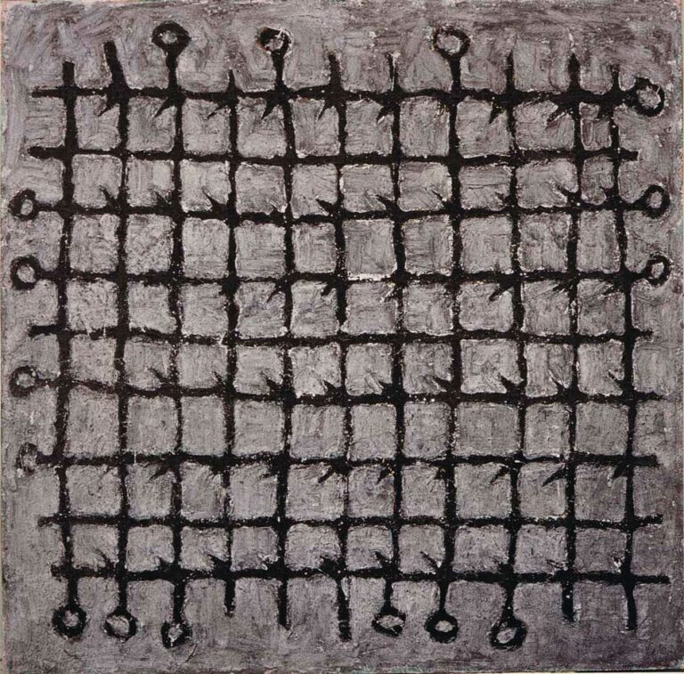 Große Egge, 1989, Emulsionsfarbe auf Hartfaserplatte, 140 x 140 cm