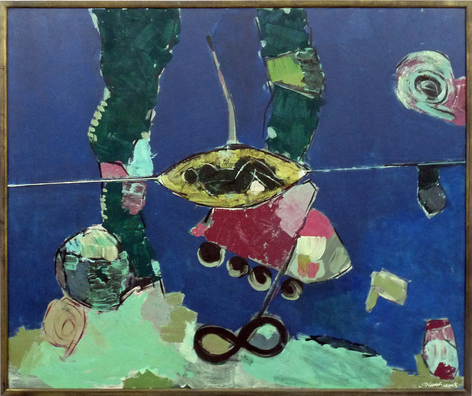 Mann in der Halbschale, Emulsionsfarnbe auf Leinwand, 130×140 cm 2019 Mann in der Halbschale, Emulsionsfarnbe auf Leinwand, 130x140 cm 2019