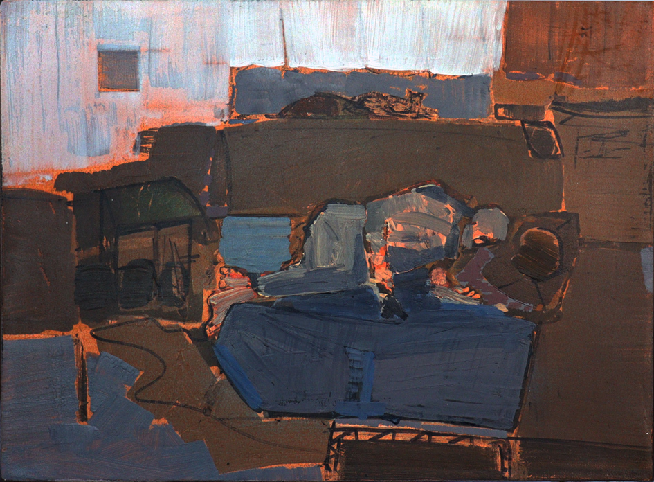 Sofa(Nur im Schlaf), Emulsionsfarbe auf Leinwand, 30x40 cm, 2020 2020 sofa