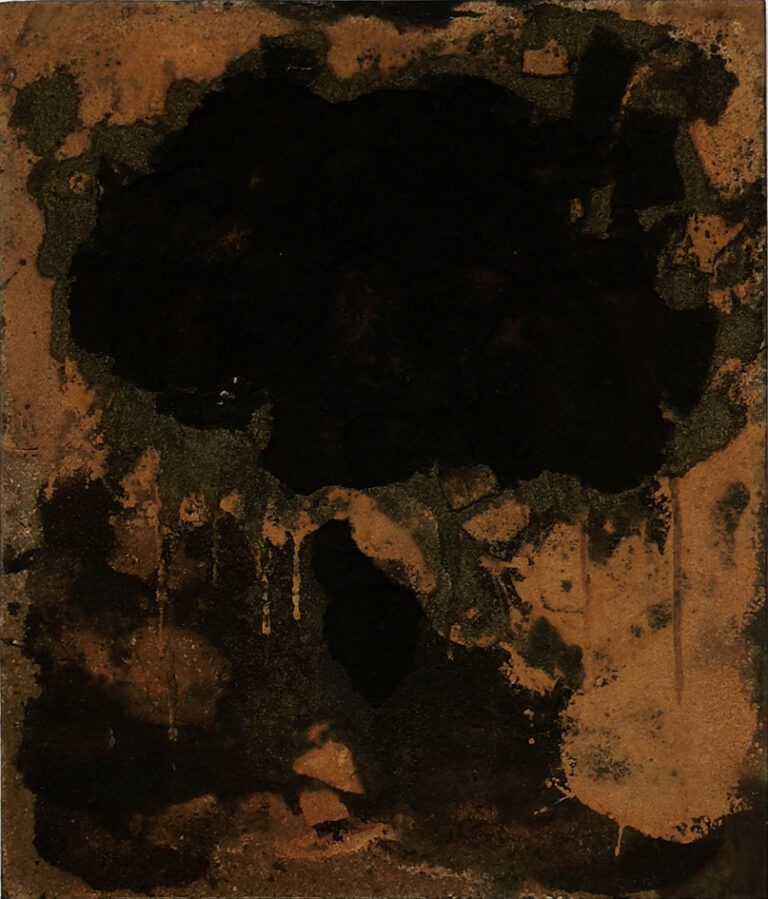 OT Bosnienmodul, 1993, 90 x 75 cm Teer Beton Farbe auf Holz
