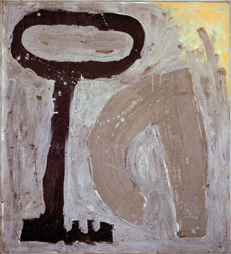 Schlüssel und Restform, 1989, Emulsionsfarbe auf Hartfaserplatte, 110 x 100 cm