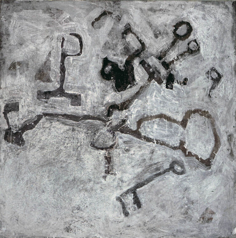 Schlüsselbild, 1989, Emulsionsfarbe auf Leinwand, 140 x 140 cm