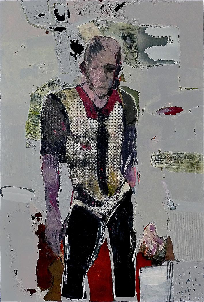 Serienheld, 40x29 cm, 2019, Digitaldruck übermalt auf Seidenpapier