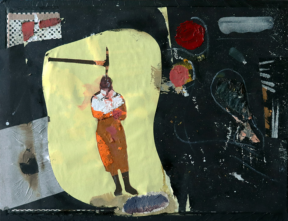 Studie, Balance, 2022, 32x42 cm Collage auf Leinwand