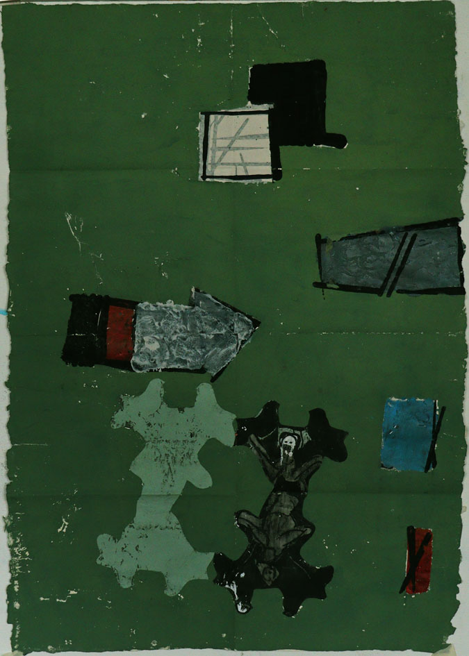 Überlagerung, 2020, 65 x 50 cm, Acryl auf Papier