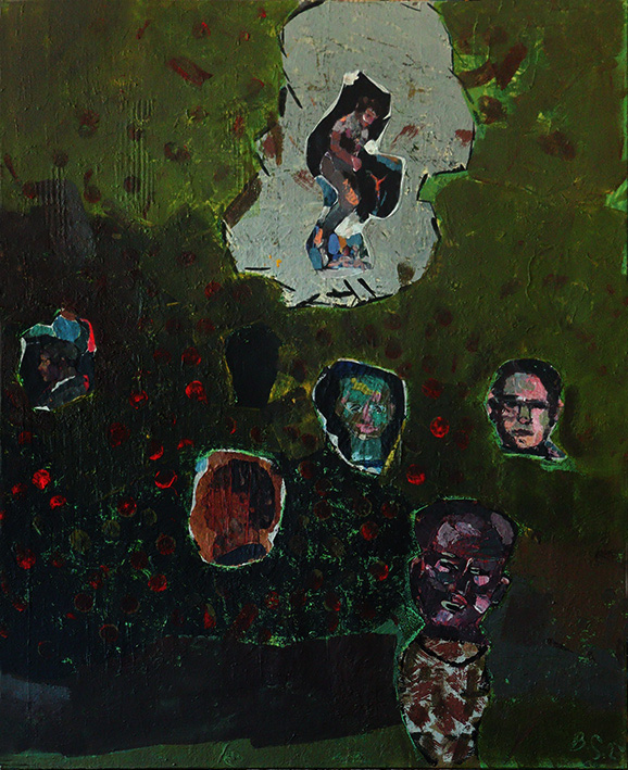 Wächter der Kirschplantage, 145×120 cm, Emulsionsfarbe auf Leinwand, 2023 Wächter der Kirschplantage, 145x120 cm, Emulsionsfarbe auf Leinwand, 2023