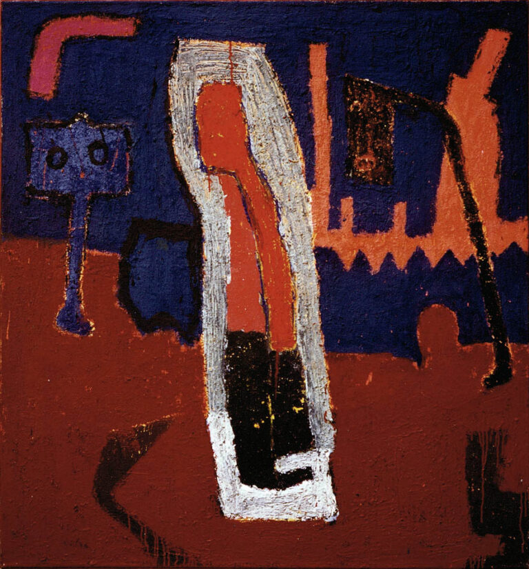 Werkzeuge, 1989, Emulsionsfarber auf Leinwand, 130 x 120 cm